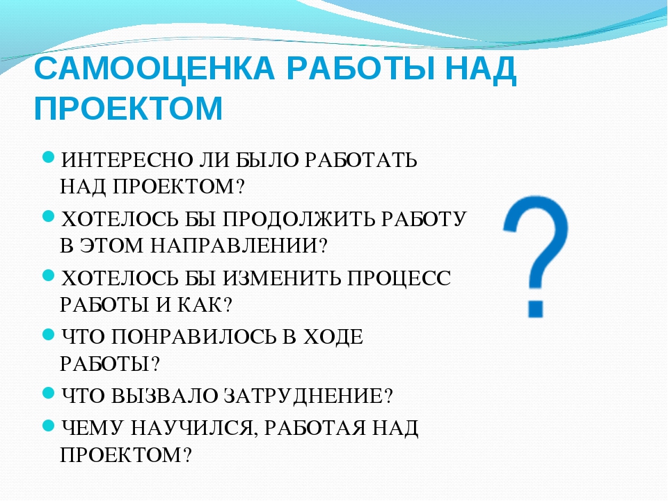 Самооценка в проекте по технологии 8 класс